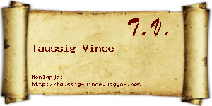 Taussig Vince névjegykártya